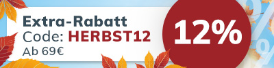 Nur bis zum 30.09.: 12% Extra-Rabatt mit dem Code 