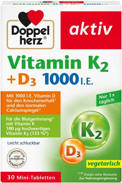 Doppelherz Aktiv Vitamin K2+d3 1000 I.E. Tabletten 30 Stück