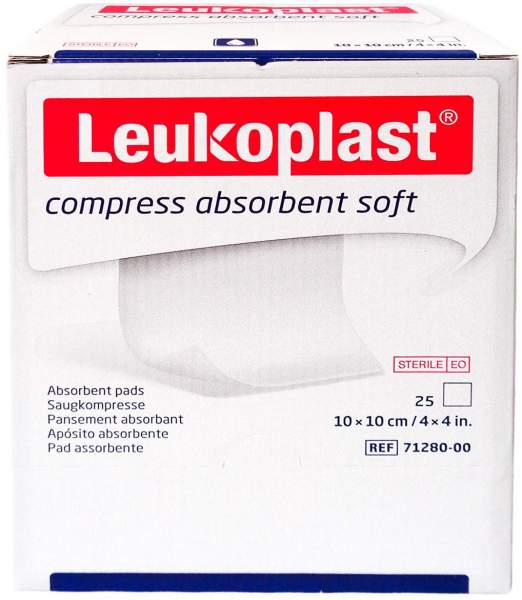 Leukoplast compress absorbent soft steril 10 x 10