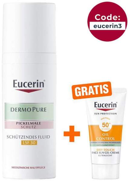 Eucerin Dermopure Schützendes Fluid LSF 30 50 ml + gratis Sun Gel-Creme Oil Control 20 ml