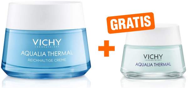 Vichy Aqualia Thermal reichhaltige Feuchtigkeitspflege 50 ml + gratis Nacht Spa 15 ml