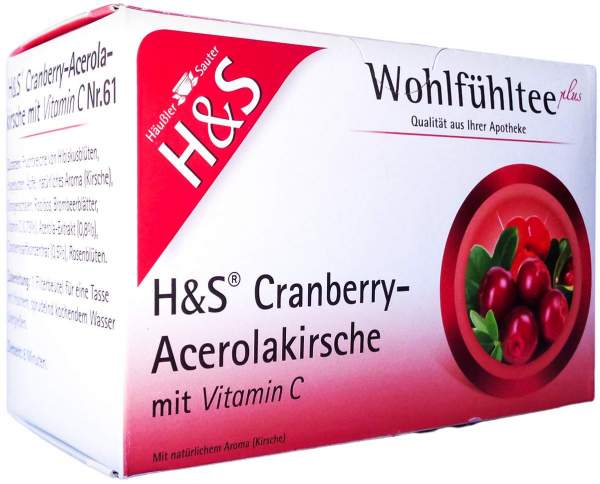 H&amp;S Cranberry-Acerolakirsche Mit Vitamin C 20 Filterbeutel
