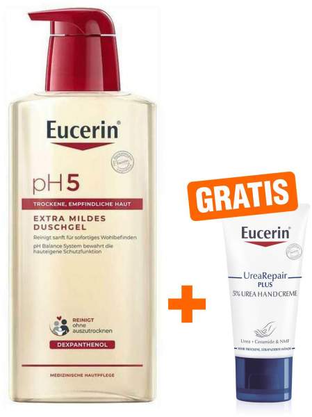 Eucerin pH5 Duschgel 400 ml + gratis UreaRepair Plus Handcreme 5% 30 ml