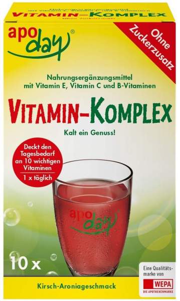 Apoday Vitamin Komplex Kirsch-Aronia Zuckerfrei 10 X 5 G Pulver