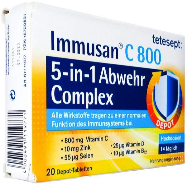 Tetesept Immusan C 800 5in1 Abwehr Complex 20 Tabletten