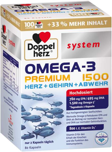 Doppelherz Omega-3 Premium 1500 system 80 Kapseln
