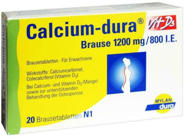 Calcium Dura Vit D3 Brause 1200 mg 800 I.E. 20 Brausetabletten