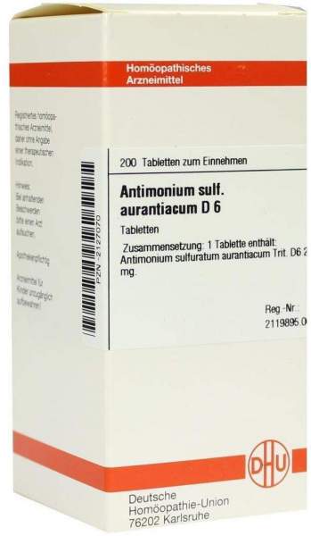 Dhu Antimonium Sulfuricum Aurantiacum D6 200 Tabletten