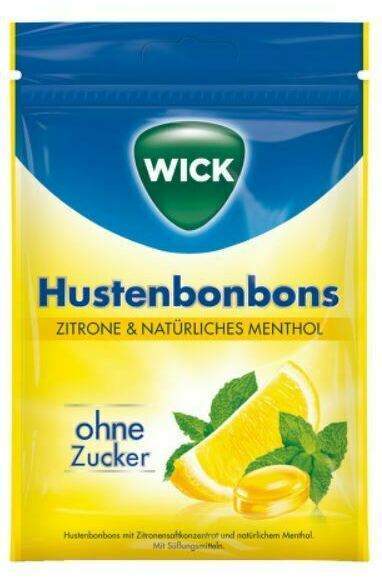 Wick Zitrone und Natürliches Menthol Ohne Zucker 72 G Bonbons