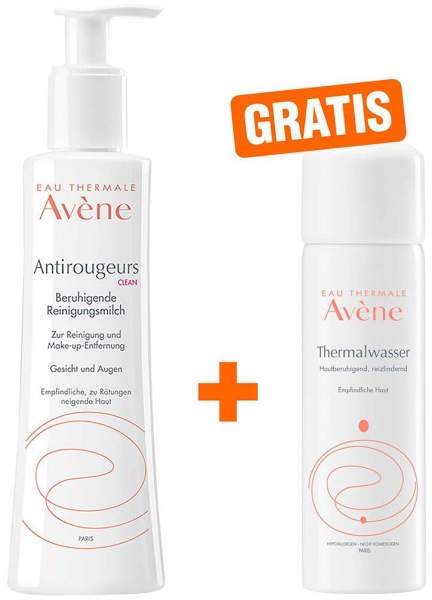 Avene Antirougeurs Clean beruhigende Reinigungsmilch 200 ml + gratis Thermalwasser Spray 50 ml