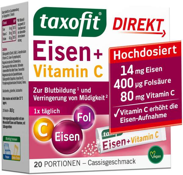 taxofit Eisen + Vitamin C Direkt Granulat 20 Sticks
