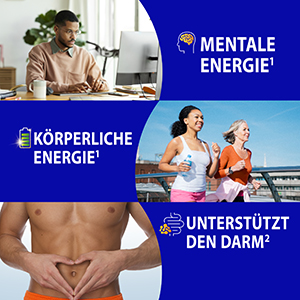 Bion3 Produkt mit 3in1 Formel: Enthält 8 Vitamine, Magnesium und Bakterienkulturen.