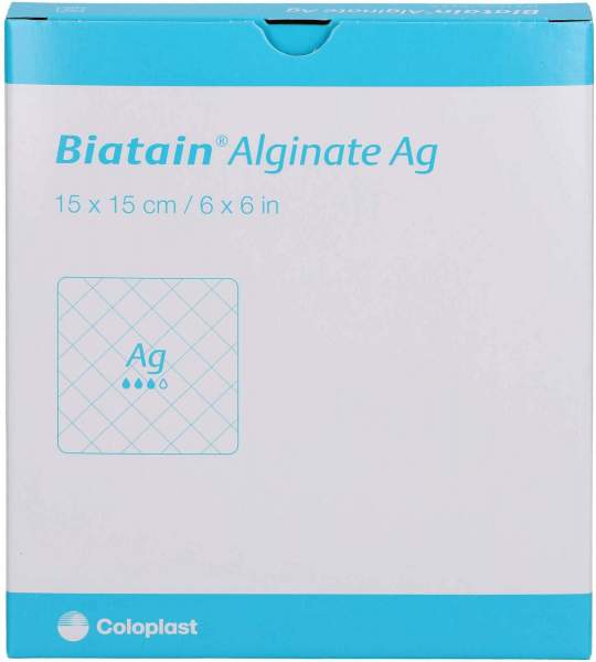 Biatain Alginate AG 15 X 15 cm 10 Kompressen