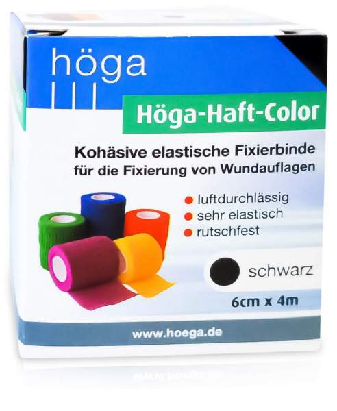 Höga Haft Color Fixierbinde 6 cm X4 M Schwarz 1 Binde