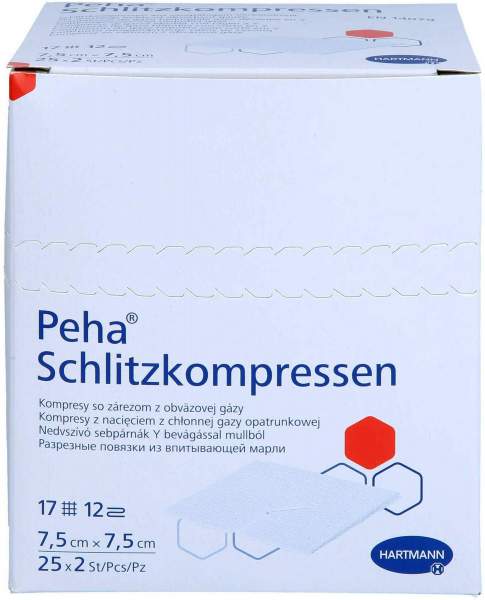 Peha Schlitzkompressen 7,5 X 7,5 Steril 25 X 2 Kompressen