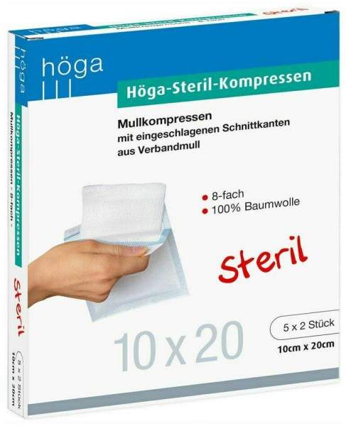 Höga Steril Kompressen 10 X 20 cm 8fach 5 X 2 Kompressen