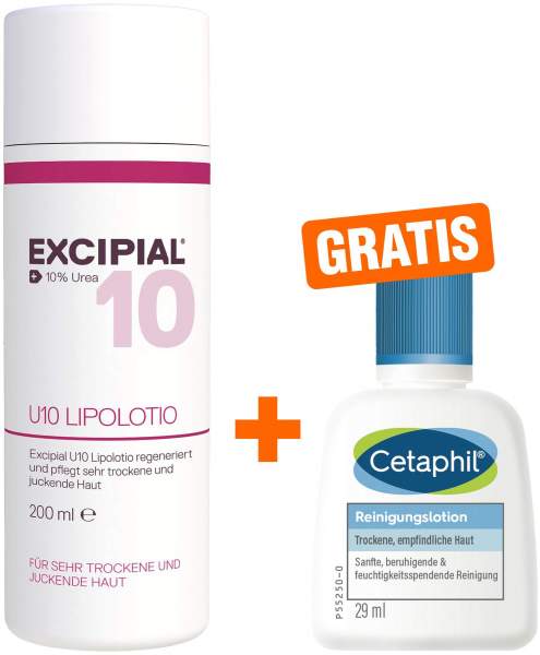 Excipial U 10 Lipolotio 200 ml + gratis Cetaphil Reinigungslotion 29 ml
