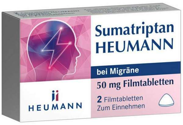 Sumatriptan Heumann bei Migräne 50 mg 2 Filmtabletten