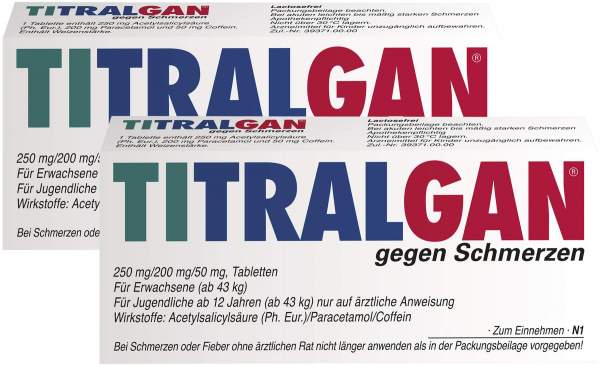 Titralgan gegen Schmerzen 2 x 20 Tabletten