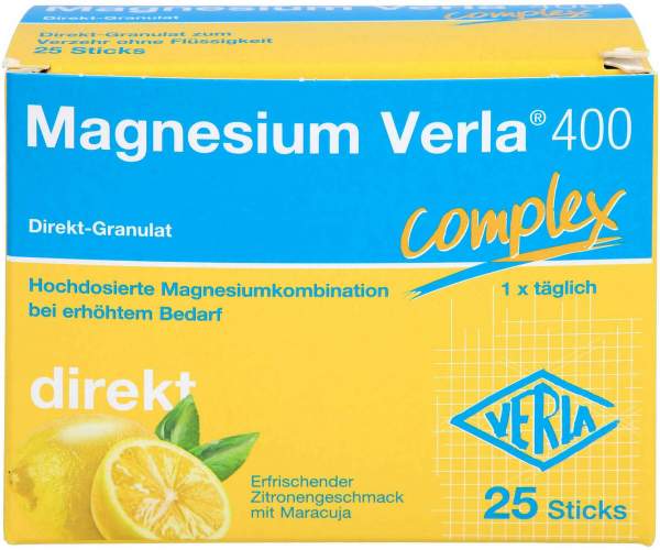 Magnesium Verla 400 Zitrone Direkt-Granulat 25 Stück