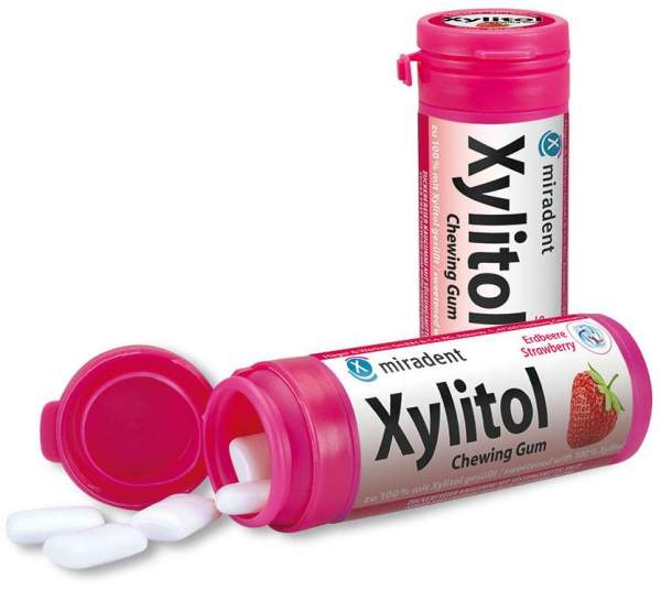 Miradent Xylitol Chewing Gum Kids Erdbeere 30 Stück