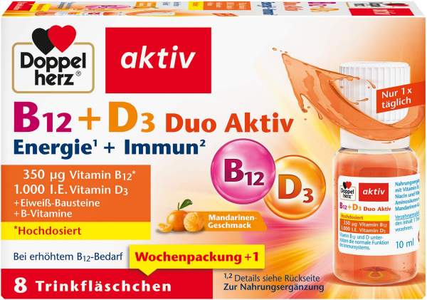 Doppelherz Aktiv B12+d3 Duo 8 Trinkampullen