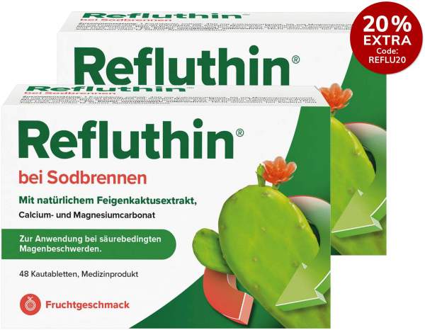 Refluthin Kautabletten Fruchtgeschmack 2 x 48 Stück