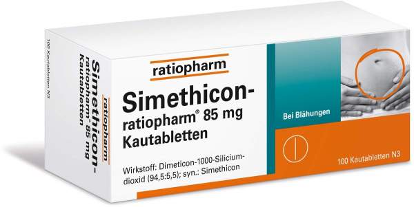 Simethicon-ratiopharm 85 mg 100 Kautabletten
