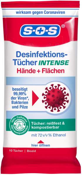 SOS Desinfektionstücher Intense 10 Stück