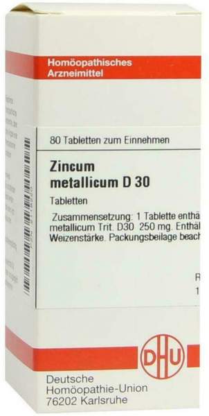 Dhu Zincum Metallicum D30 80 Tabletten