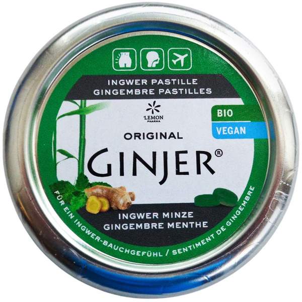 Ingwer Ginjer Pastillen Bio Minze 40 G