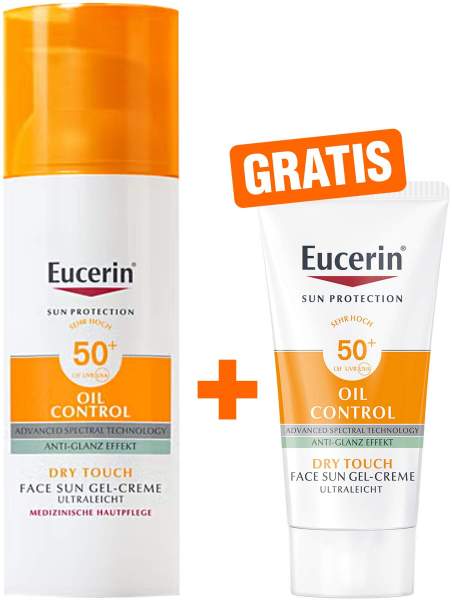 Eucerin Sun Oil Control Face Gel-Creme LSF 50+ 50 ml + gratis Sun Gel-Creme Oil Control 20 ml