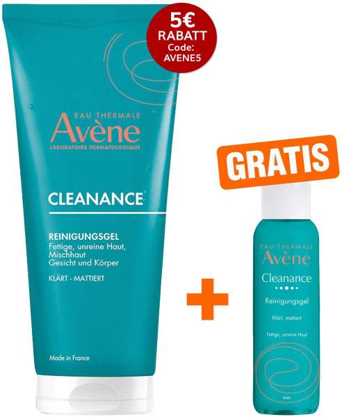 Avene Cleanance Reinigungsgel 200 ml + gratis Avene Cleanance Reinigungsgel 25 ml