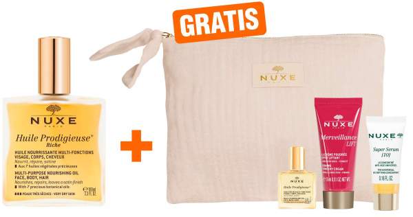 NUXE Huile Prodigieuse riche 100 ml + gratis NUXE Anti Aging Set 1 Stück