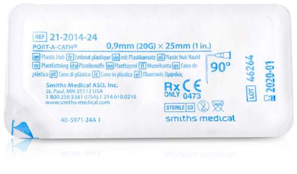 Portnadel N.Huber Gebogen 20 G 25,4 mm