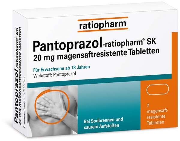 Pantoprazol-Ratiopharm Sk 20 mg 7 Magensaftresistente Tabl.