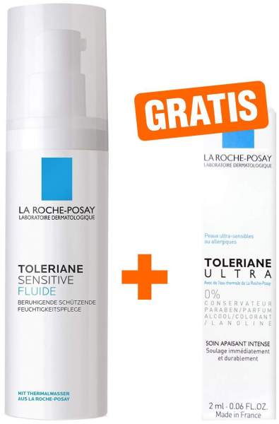La Roche Posay Toleriane Sensitive 40 ml Fluid + gratis Dermallergo Augencreme 2 ml