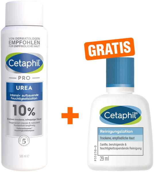 Cetaphil Pro Urea 10 % Lotion 500 ml + gratis Cetaphil Reinigungslotion 29 ml