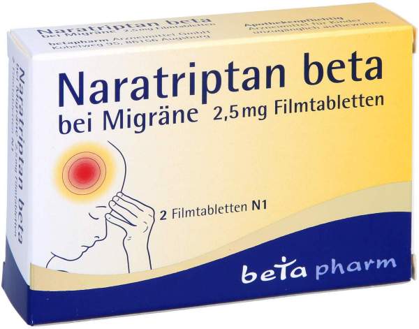 Naratriptan Beta bei Migräne 2,5 mg 2 Filmtabletten