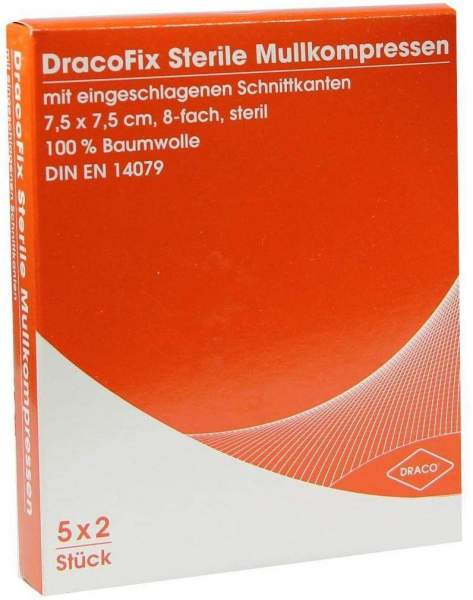 Dracofix Peel Kompressen Steril 7,5x7,5cm 8fach 5x2 Kompressen