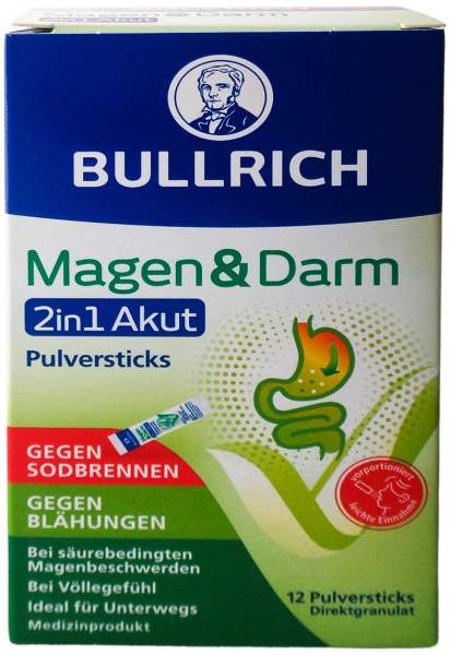 Bullrich Magen &amp; Darm 2in1 Akut Pulversticks 12 Stück
