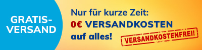 Nur bis Sonntag: 0€ Versandkosten, ohne Mindestbestellwert!