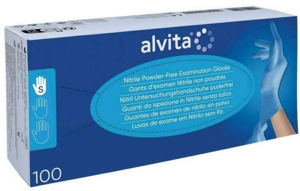 Alvita Nitril Unt.Handschuhe Unsteril Puderfrei S
