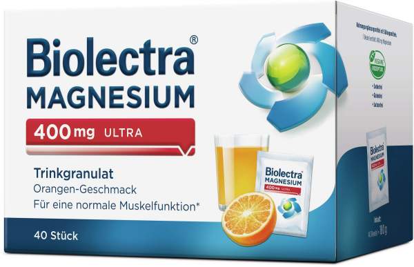 Biolectra Magnesium 400 mg ultra Trinkgranulat Orangengeschmack 40 Stück