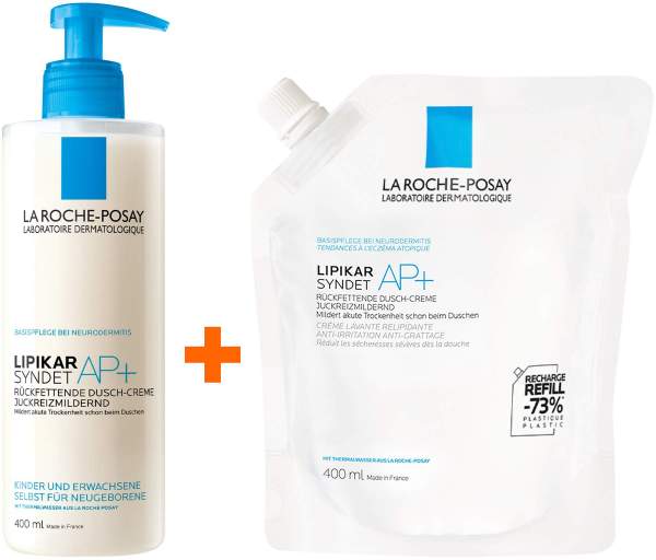 La Roche Posay Lipikar Syndet AP+ Reinigungs-Cremegel 400 ml + Lipikar Syndet AP+ Reinigungs-Cremegel 400 ml Refill