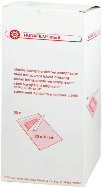 Rudafilm Verbandpflaster Transparent 25x10cm Steril