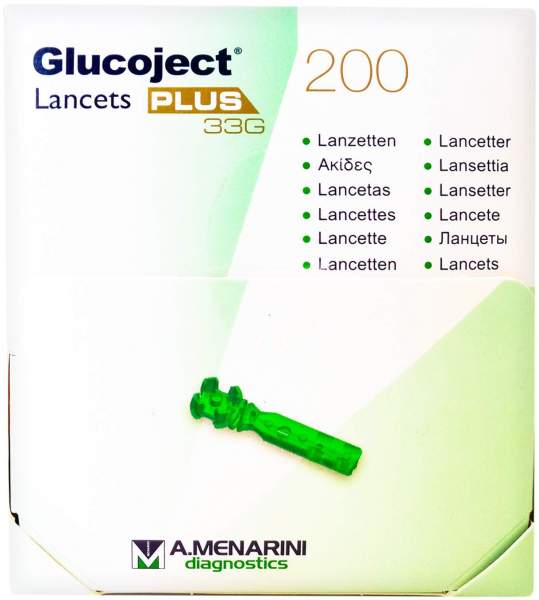 Glucoject Lancets Plus 33 G 200 Lanzetten