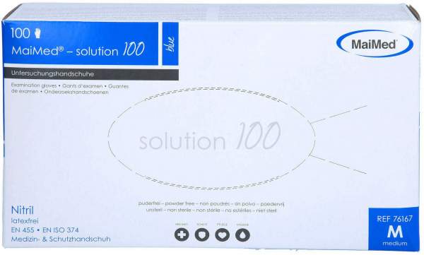 Maimed Solution100 Blue U-Hands.Nitril Unst.Pf M 1