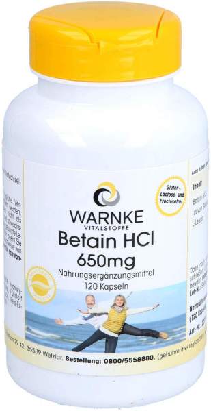 Betain Hcl 650 mg 120 Kapseln