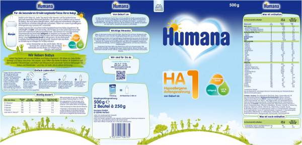 Humana Ha 1 Anfangsnahrung Pulver 500 G